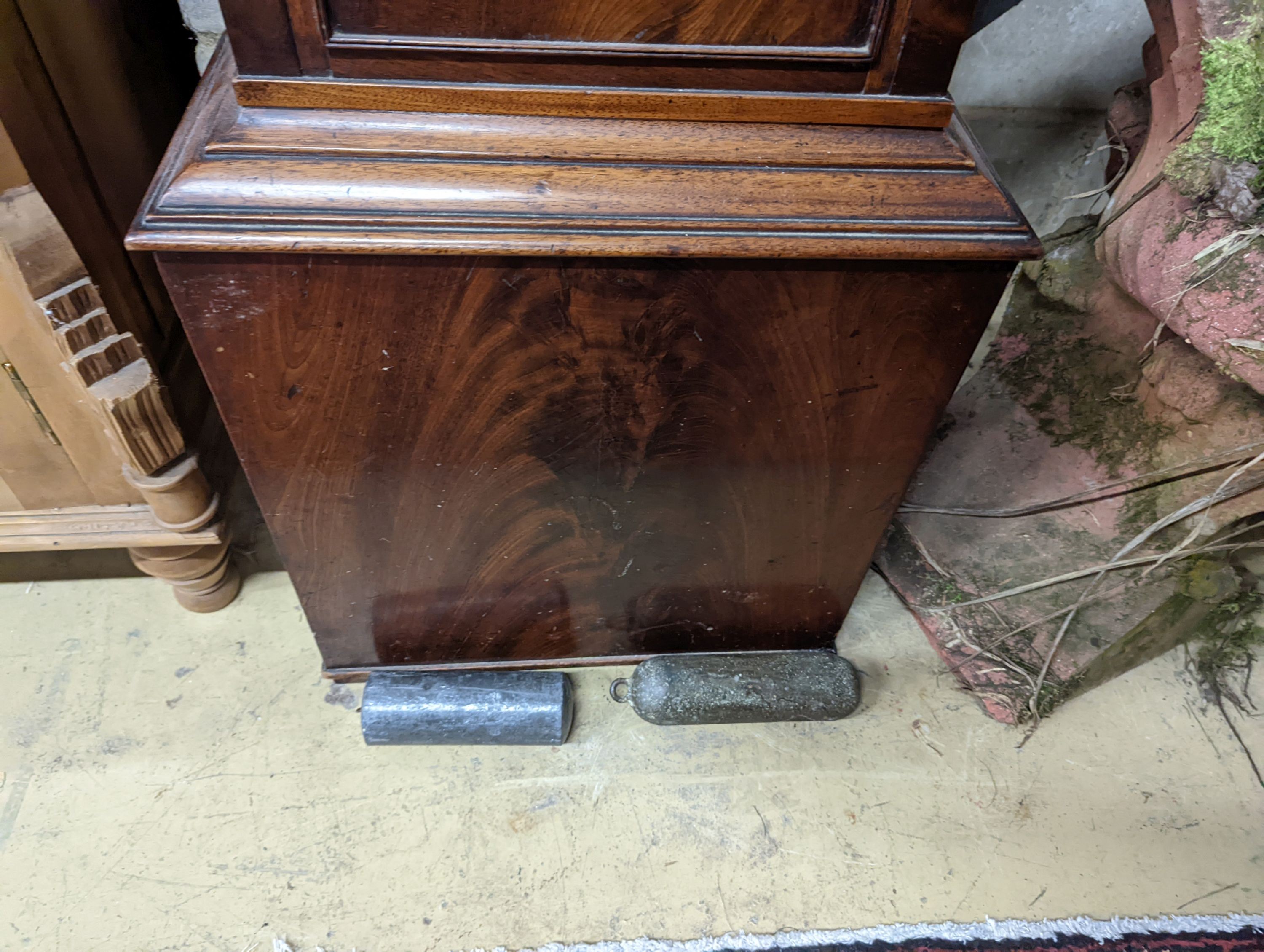 An early 19th century mahogany 8 day longcase clock, height 201cm